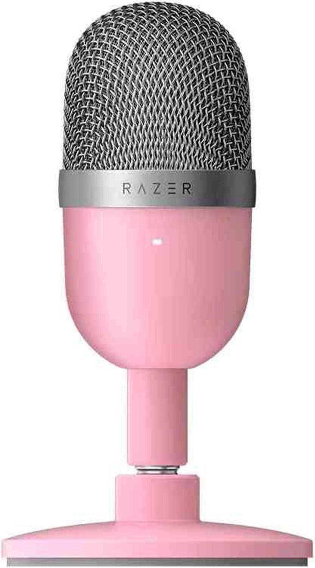 FANTECH Gaming Microphone, Seiren Mini Condenser Microphone, Compact and Clear, Professional Recording Sound Quality, USB Connection for Live Mics, Accurate Pickup, Noise Filtering, Pink