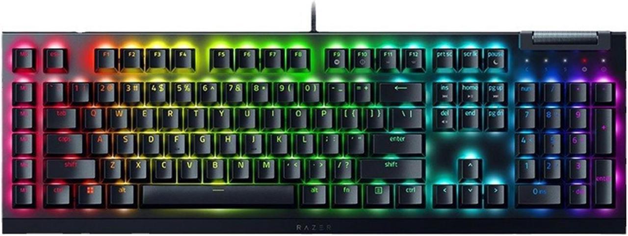 FANTECH Black Widow Spider V4X Wired KeyboardSilent - 6 Macro Keys - Chroma RGB - Doubleshot ABS Keycaps - Roller & Media Keys - Snap TapYellow switch,104 Keys Black