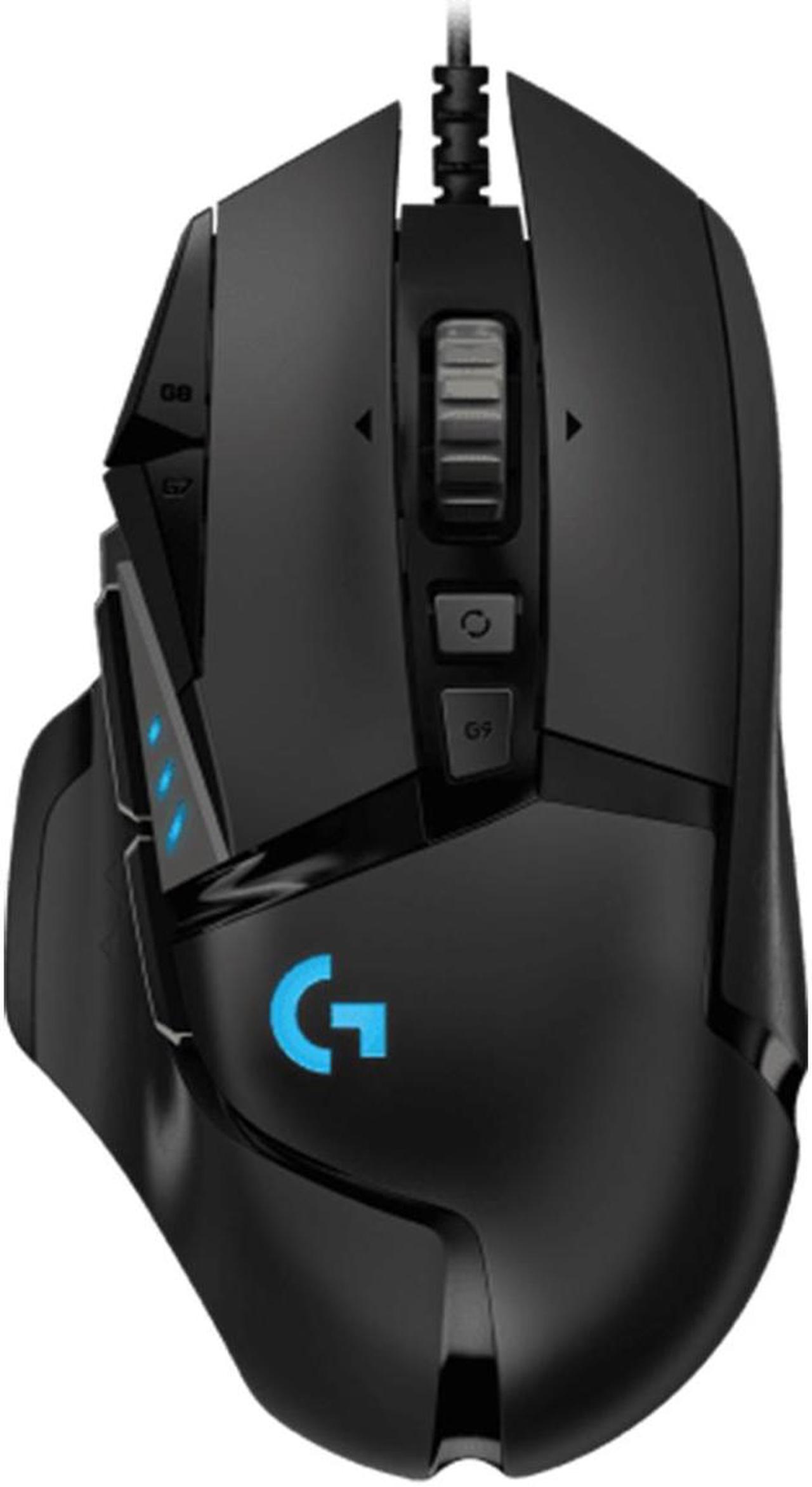 Logitech (G) G502  HERO  Wired Gaming Mouse,    RGB with Weighted Macro Programming, 25600DPI, 11buttons,  Laptop Big Hand Mouse, for Windows® 7 or later/macOS 10.11 or later/ChromeOS, BLACK