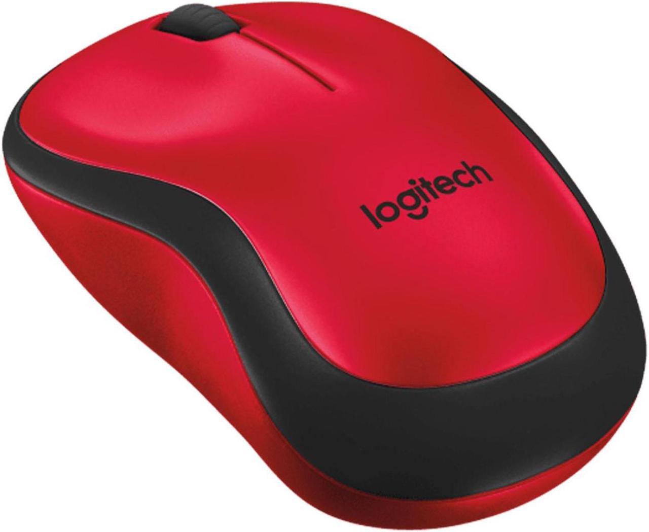 Logitech M220 Silent Wireless Mouse,  Office home Mouse Symmetric Mouse with Wireless Micro Receiver, 1000dpi, 3buttons, for Windows® 7 or later/macOS 10.11 or later/ChromeOS, red