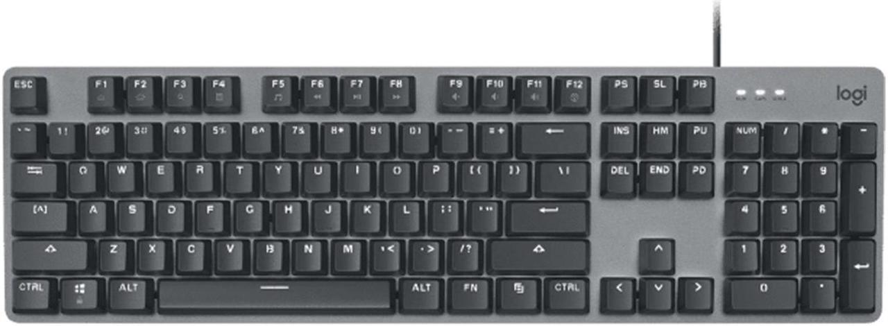 LOGITECH K845 Mechanical backlight wired gaming Keyboard, Aluminum wired mechanical keyboard with optional key spindle, for Windows® 10,11 or higher, 5 backlight, 104keys,  black( red shaft)