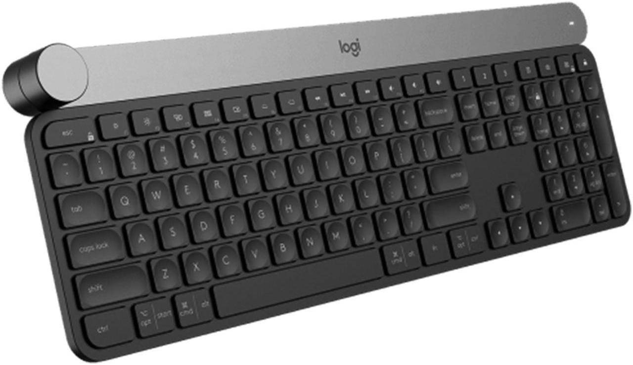 Logitech Craft Advanced Wireless Keyboard with Creative Input Dial and Backlit Keys, Quiet and Efficient, Aluminum, Windows/macOS/ChromeOS/iPadOS Support, Black