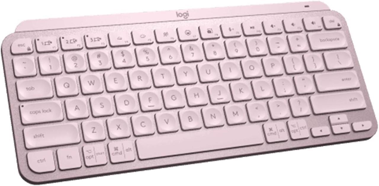 Logitech MX Keys Mini Minimalist Wireless Illuminated Keyboard, Compact, Bluetooth, Backlit, USB-C, Compatible with Apple macOS, iOS, Windows, Linux, Android, Metal Build - Pink