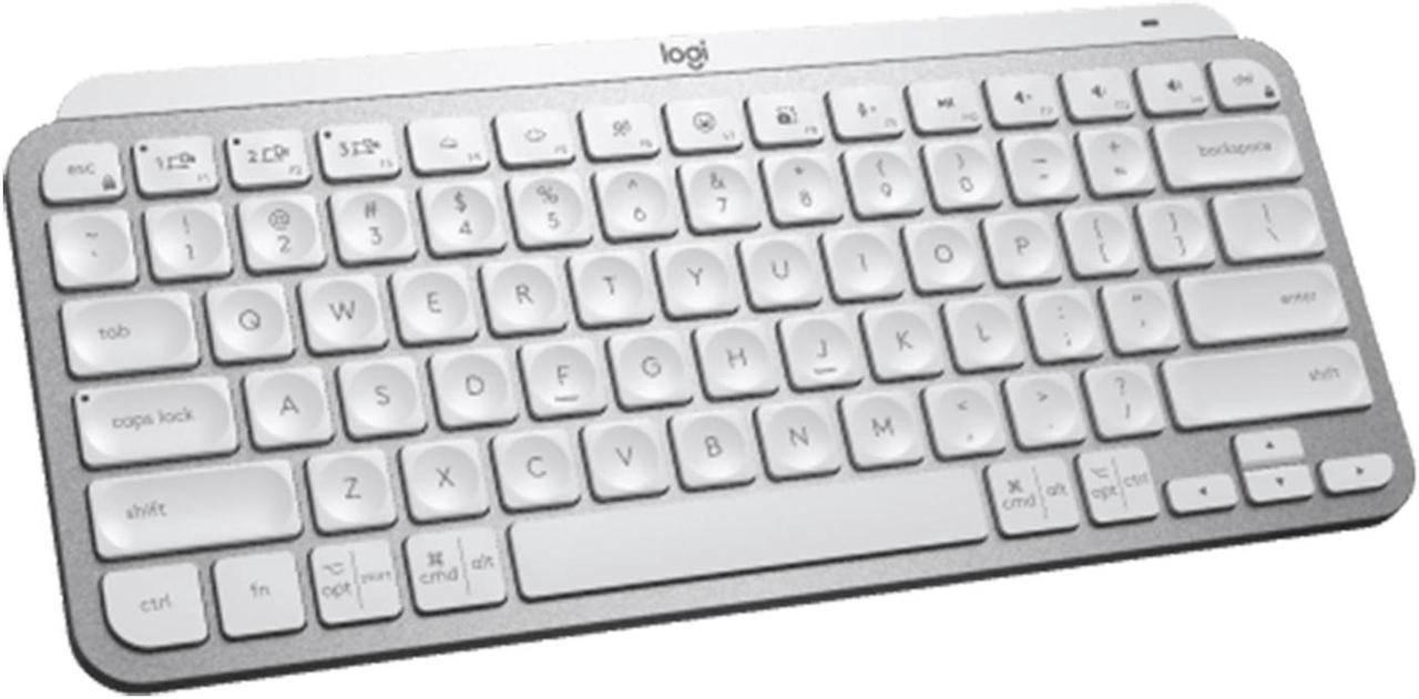 Logitech MX Keys Mini Minimalist Wireless Illuminated Keyboard, Compact, Bluetooth, Backlit, USB-C, Compatible with Apple macOS, iOS, Windows, Linux, Android, Metal Build - white