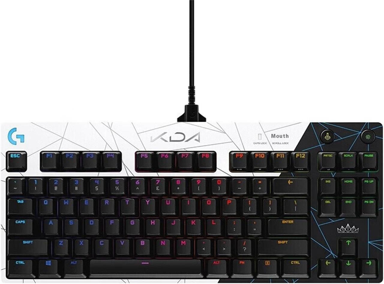 Logitech G PRO Wired Mechanical Gaming Keyboard KDA Limited Edition, GX BROWN, 87 Keys, Aluminum Top, LIGHTSYNC RGB, Detachable Cable, 12 Programmable F-Key Macros - Black