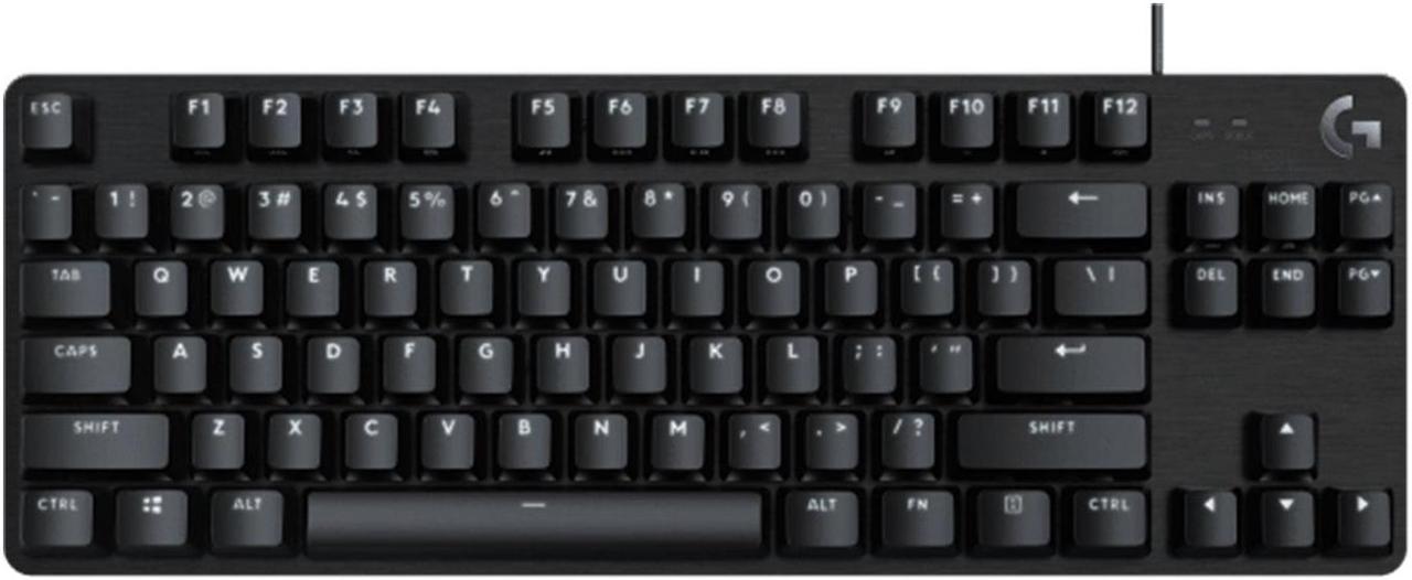 Logitech G412 TKL SE Mechanical Gaming Keyboard - Compact Backlit Keyboard with Flick Mechanical Switches, PBT Keycaps, 87 Keys, Windows and macOS Compatible - Black Aluminum