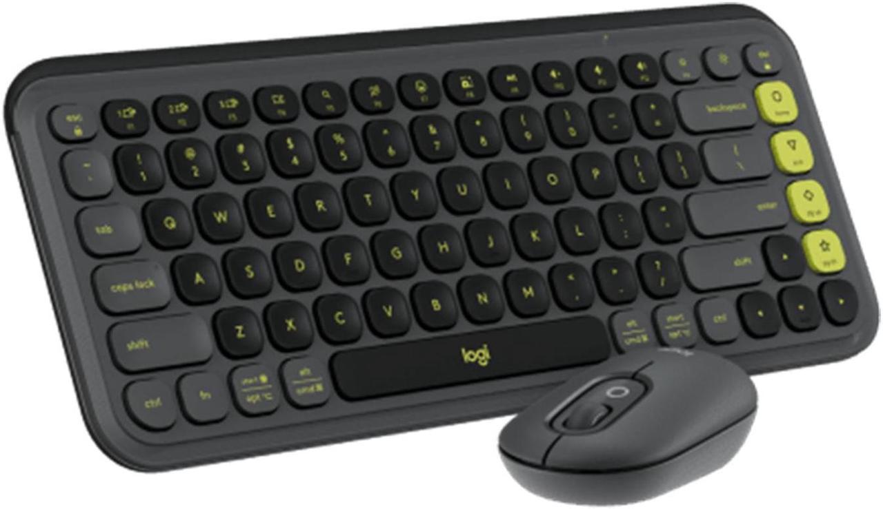 Logitech POP Icon Combo Wireless Bluetooth Keyboard and Mouse Set, Padded Palm Rest, Wave for Windows/macOS/USB/ChromeOS/Linux®, Black