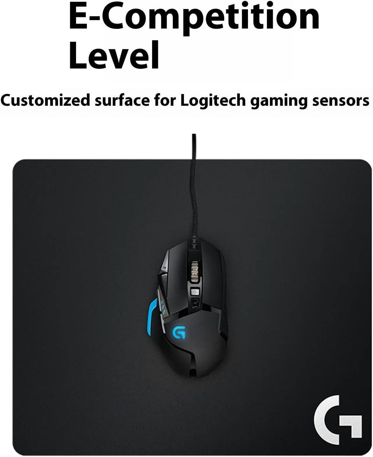Alt view image 3 of 7 - Logitech G240 Cloth Gaming Mouse Pad, Stable and Comfortable, Non-Slip Rubber Backing, Black