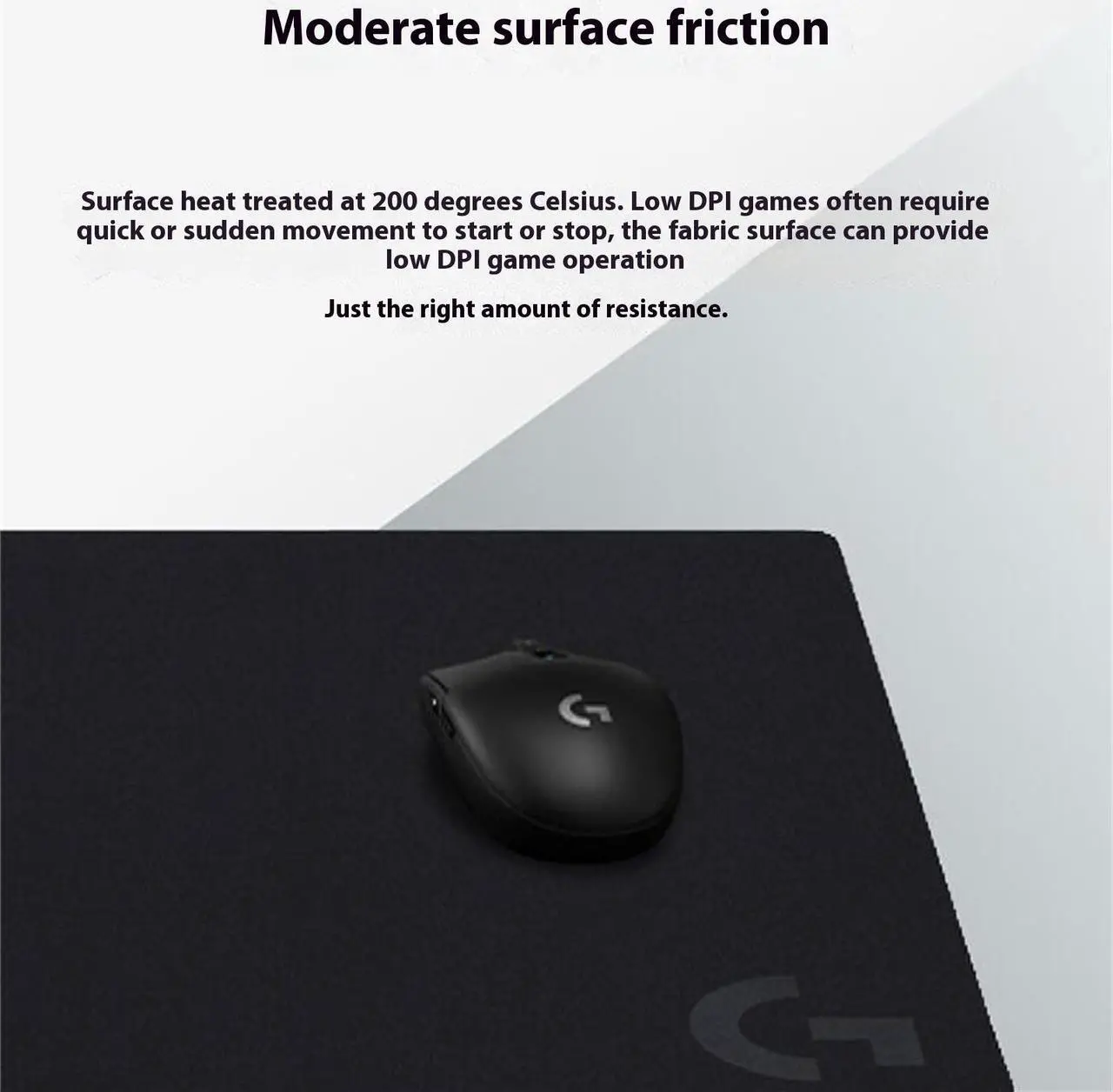Alt view image 6 of 7 - Logitech G240 Cloth Gaming Mouse Pad, Stable and Comfortable, Non-Slip Rubber Backing, Black