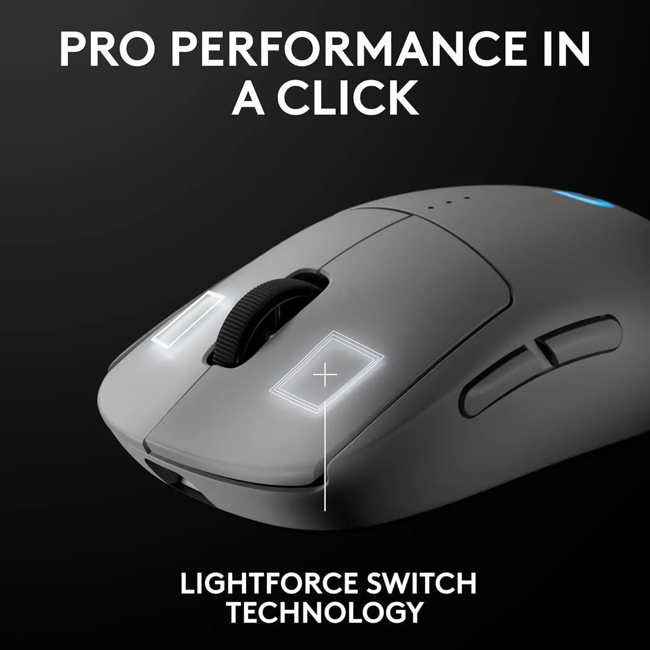 Alt view image 6 of 7 - Logitech GPW 4/ (PRO 2 LIGHTSPEED)  Wireless Gaming Mouse,  GPW4 Generation, 44000dpi, HERO 2, Symmetrical Universal ,  for Windows® 7 or later/macOS 10.11 or later/ChromeOS,  white