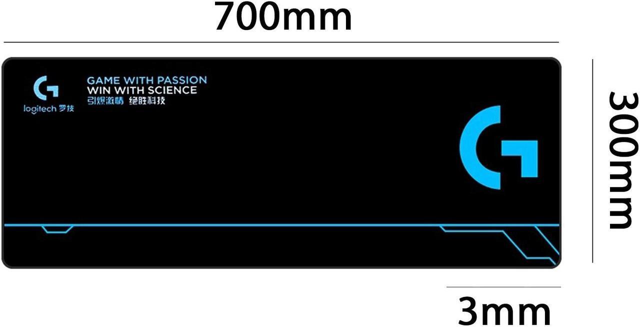 Alt view image 7 of 7 - Logitech DESK MAT Large Fine Surface gaming Mouse Pad, 28*12*0.2in,  Long Thickened, Non-Slip Rubber Backing, Low Friction, 70cm*30cm*0.3cm, Black