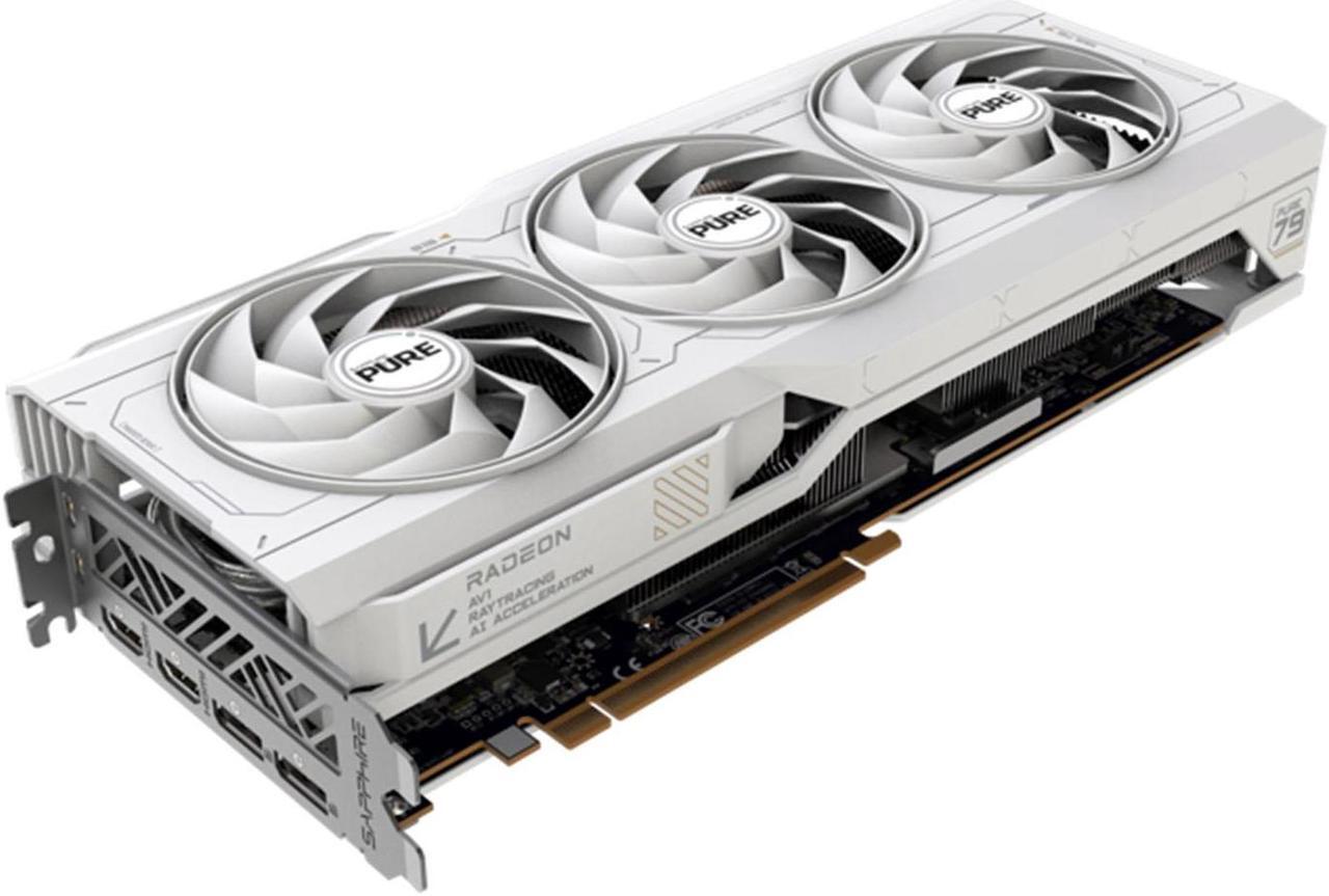 Alt view image 3 of 7 - SAPPHIRE Tech PURE Radeon RX 7900 XT 20GB OC Gaming Graphics Card,  RDNA 3, 20 Gbps, PCIe 4.0, GDDR6, HDMI 4K, DisplayPort 2.1a, Dual Ball Bearing Fans, Digital Power Design, WHITE