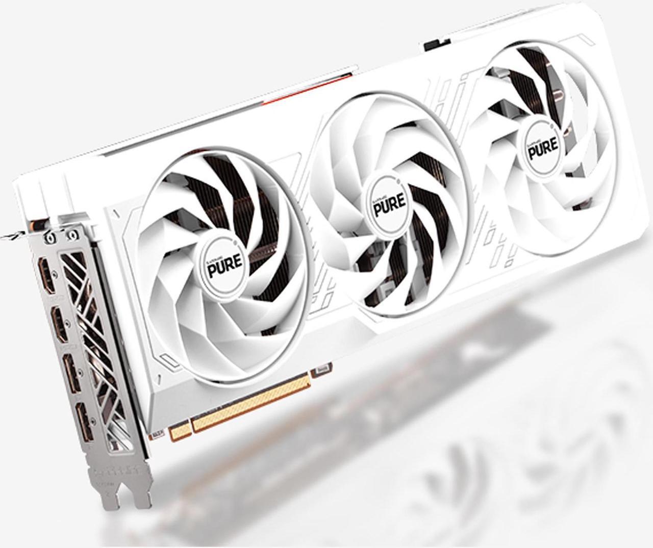 Alt view image 3 of 7 - SAPPHIRE Tech PURE  Radeon RX 7700 XT 12GB Gaming Graphics Card,  RDNA 3, PCIe 4.0, 16GB GDDR6, HDMI 4K, DisplayPort 2.1a,  192 bit, 18 Gbps, Digital Power Design, High TG Copper, white