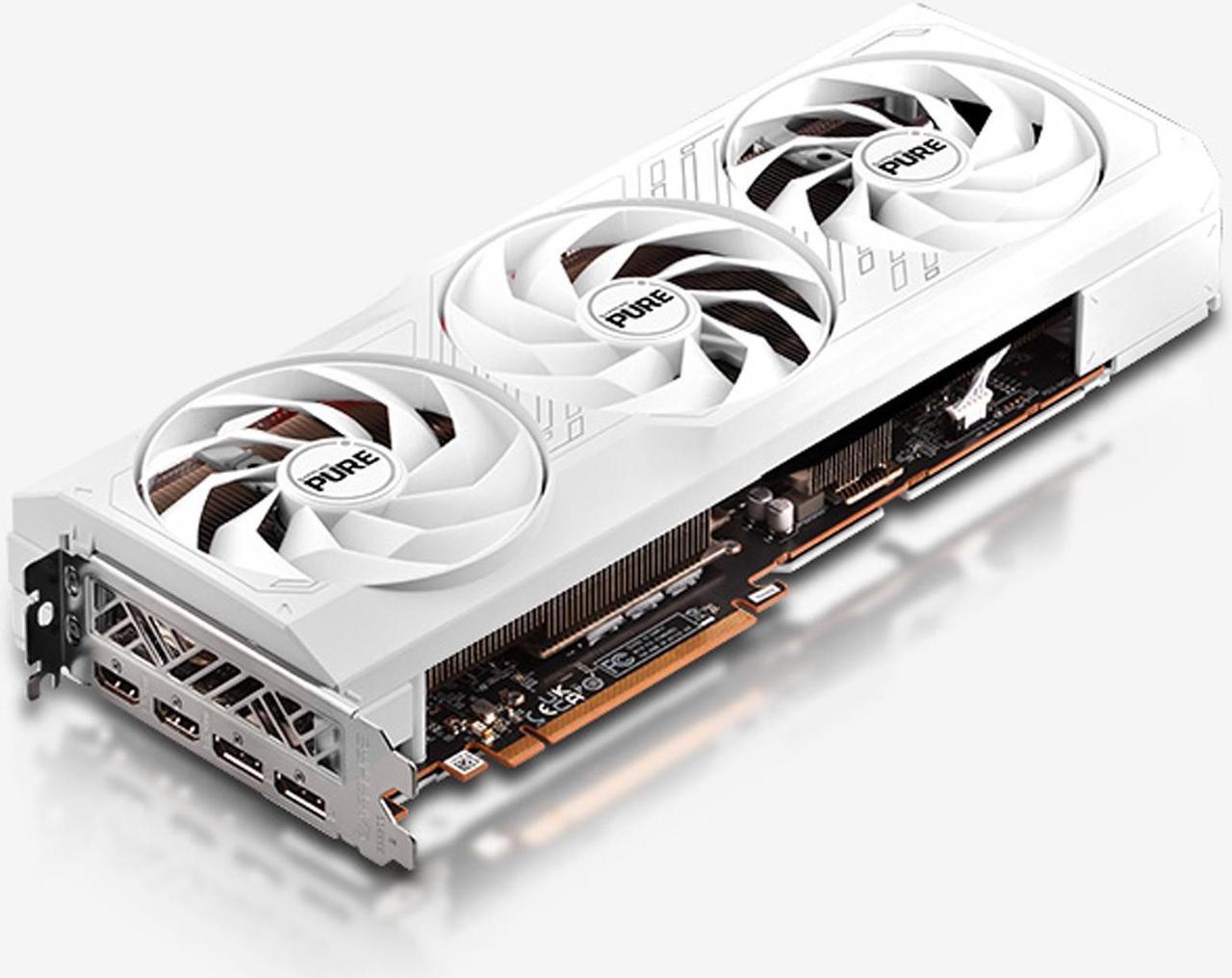 Alt view image 2 of 7 - SAPPHIRE Tech PURE  Radeon RX 7700 XT 12GB Gaming Graphics Card,  RDNA 3, PCIe 4.0, 16GB GDDR6, HDMI 4K, DisplayPort 2.1a,  192 bit, 18 Gbps, Digital Power Design, High TG Copper, white