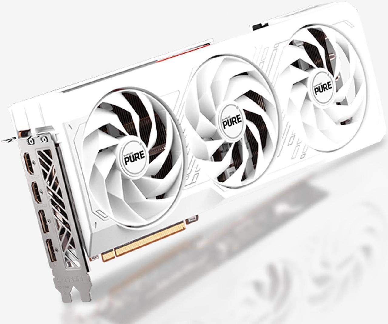 Alt view image 3 of 7 - SAPPHIRE Tech PURE AMD RX 7800 XT 16G D6  OC Gaming Graphics Card,  AMD RDNA 3, 19.5 Gbps, PCIe 4.0, 16GB GDDR6, HDMI 4K, DisplayPort 2.1a, 256 bit, High TG Copper PCB, Digital Power Design, WHITE