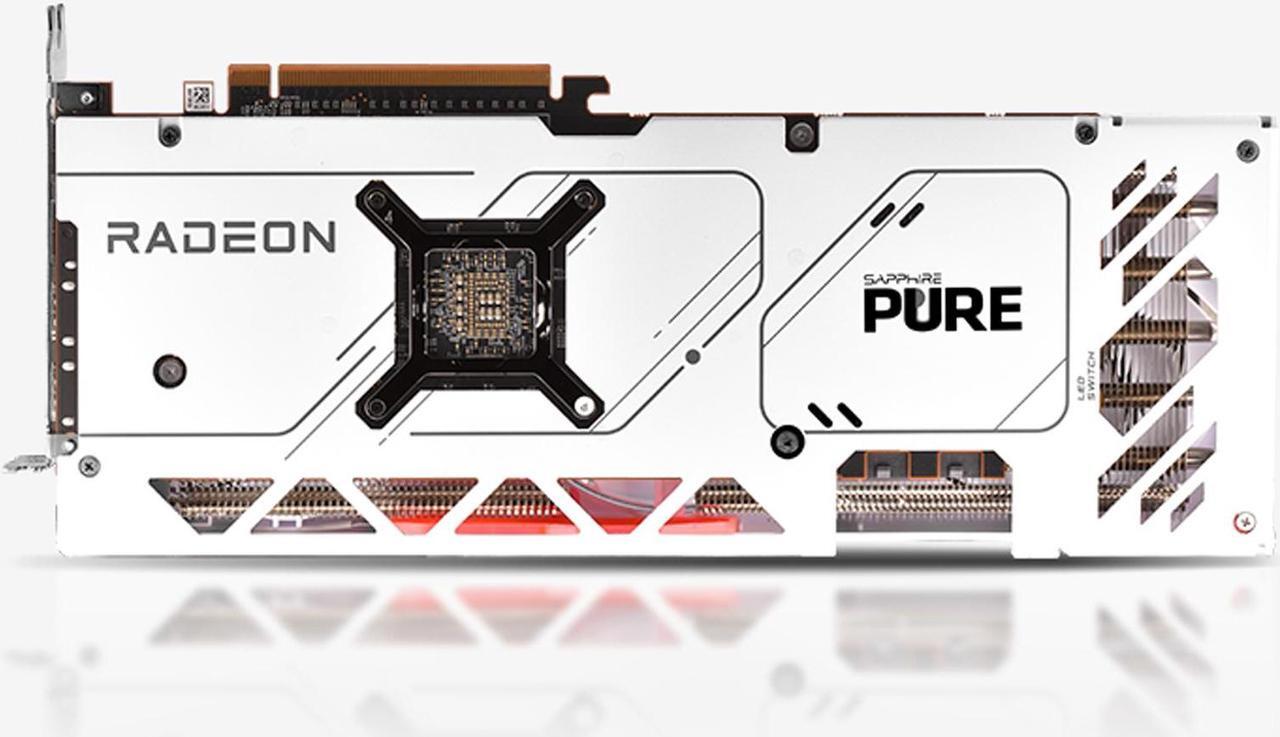 Alt view image 5 of 7 - SAPPHIRE Tech PURE AMD RX 7800 XT 16G D6  OC Gaming Graphics Card,  AMD RDNA 3, 19.5 Gbps, PCIe 4.0, 16GB GDDR6, HDMI 4K, DisplayPort 2.1a, 256 bit, High TG Copper PCB, Digital Power Design, WHITE