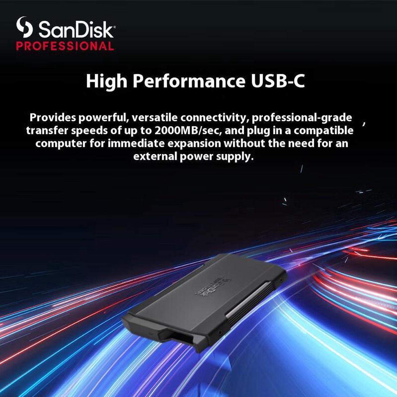 Alt view image 7 of 7 - SanDisk Professional Blade PRO-BLADE TRANSPORT SSD, USB-C/3.2 Gen2*2, High-speed transfer 2000MB/S, Compatible with MAC/Windows, Aluminum case for stable heat dissipation, Portable PSSD, 1TB