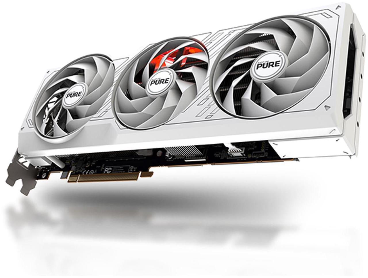 Alt view image 2 of 7 - SAPPHIRE Tech PURE RX7900 GRE 16G D6  OC Gaming Graphics Card,  (PCIe 4.0, 16GB GDDR6, HDMI 4K, DisplayPort 2.1a, video card, High TG Copper PCB, Digital Power Design), WHITE