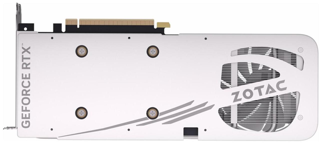 Alt view image 3 of 7 - ZOTAC GeForce RTX 4070-12GD6X Moon White OC Graphics Card, Gaming, AI Design, Video Editing, 3D Rendering, 3 x DP, 1 x HDMI, 12GB GDDR6X, 192-bit, Express 4.0 16x, 2490MHz, 21 Gbps