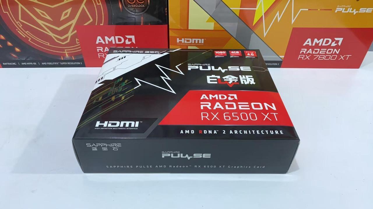 Alt view image 7 of 7 - SAPPHIRE Tech PULSE Radeon RX 6500 XT Video Card,  11314-01-20G,oc, Graphics card, 2825 MHz, 4GB, 64-bit, GDDR6, 18 Gbps, RDNA 2