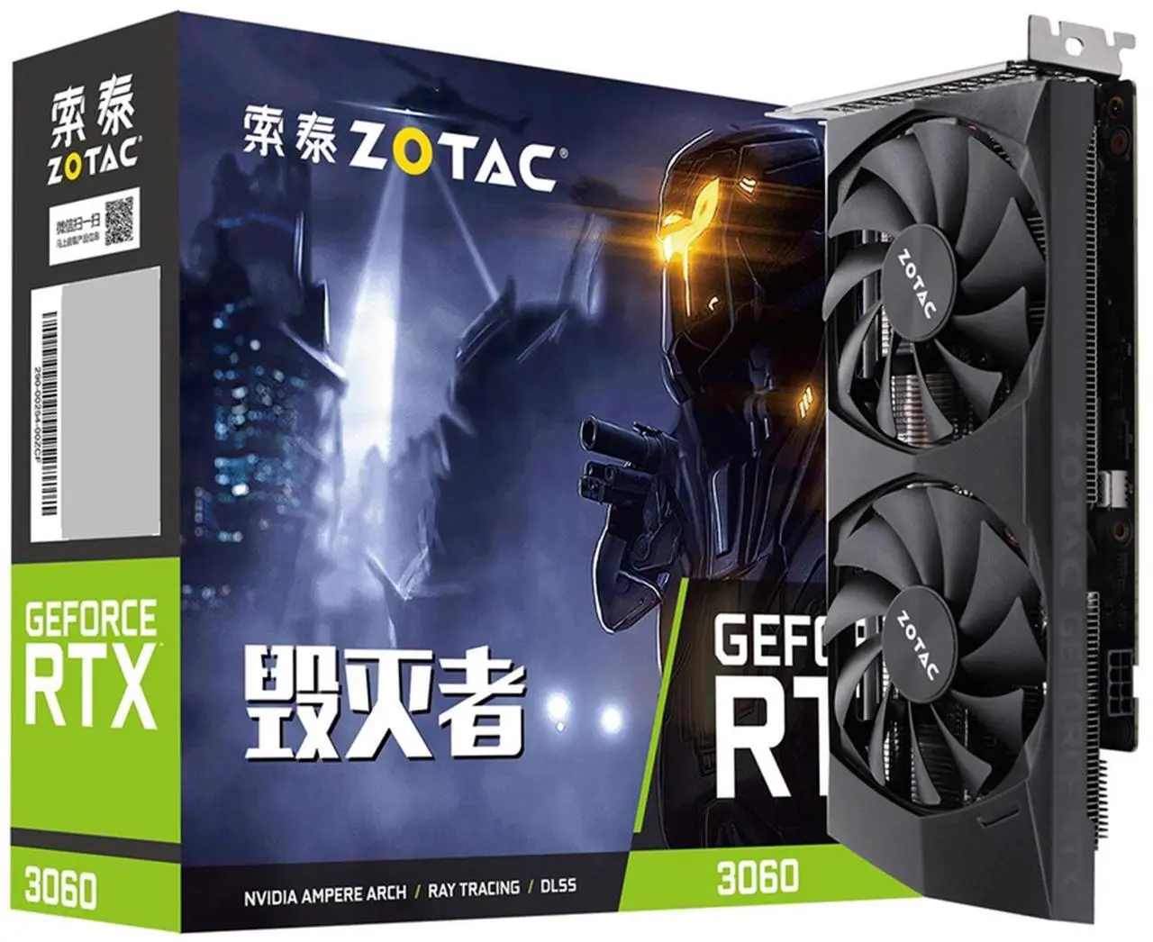 Alt view image 5 of 7 - ZOTAC GeForce RTX 3060-12GD6 DESTROYER GX PRO Graphics Card, Gaming, AI Design, Video Editing, 3D Rendering, 3 x DP, 1 x HDMI, 12GB GDDR6, 192-bit, Express 4.0, 1777MHz