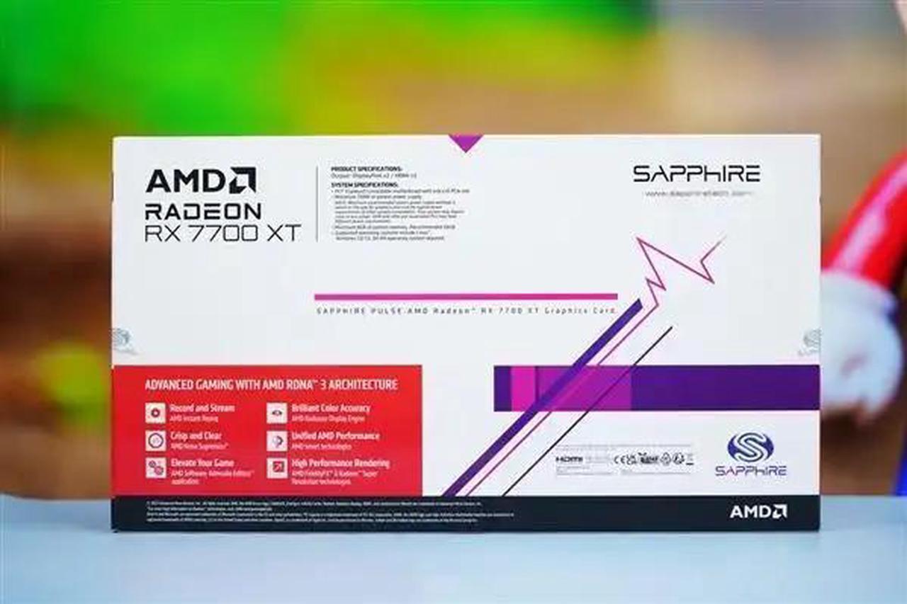 Alt view image 7 of 7 - SAPPHIRE Tech PULSE  Radeon RX 7700 XT OC Graphics Card , 12GB Gaming Graphics,  Card  RDNA 3, PCIe 4.0, 192 bit GDDR6  2x HDMI  2x DisplayPort  7680×4320 , 1440P gaming