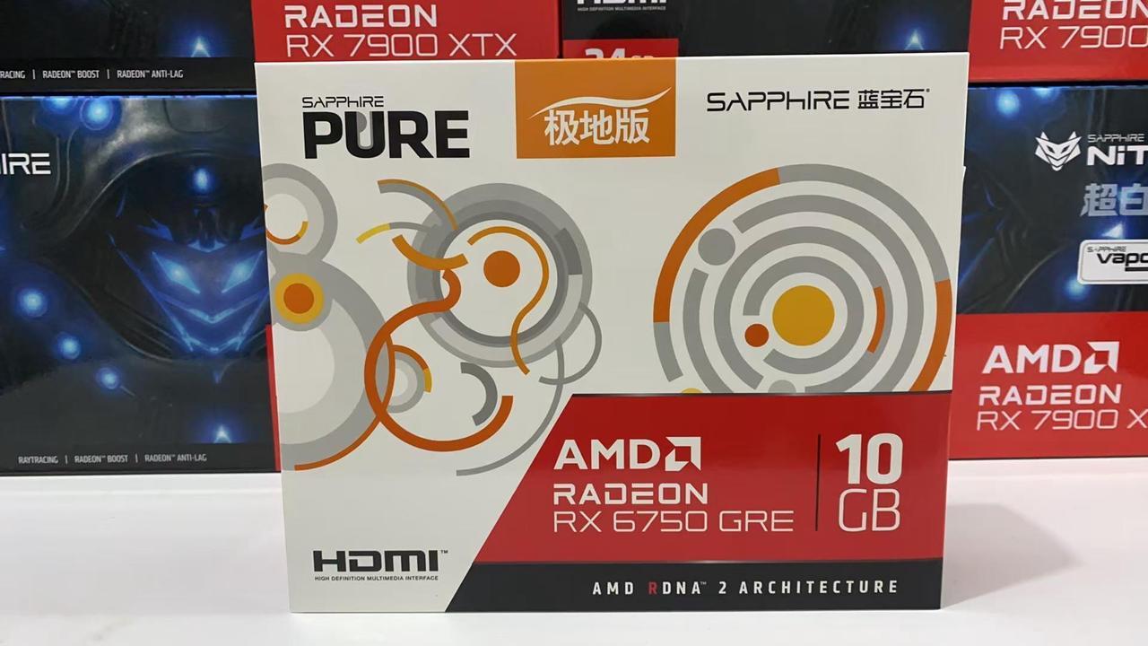 Alt view image 6 of 7 - SAPPHIRE Tech PURE AMD Radeon RX 6750 GRE Gaming Graphics Card, RDNA 2, PCIe 4.0, 10GB GDDR6, HDMI 4K, DisplayPort 1.4a, Dual-X Cooling Technology, video card