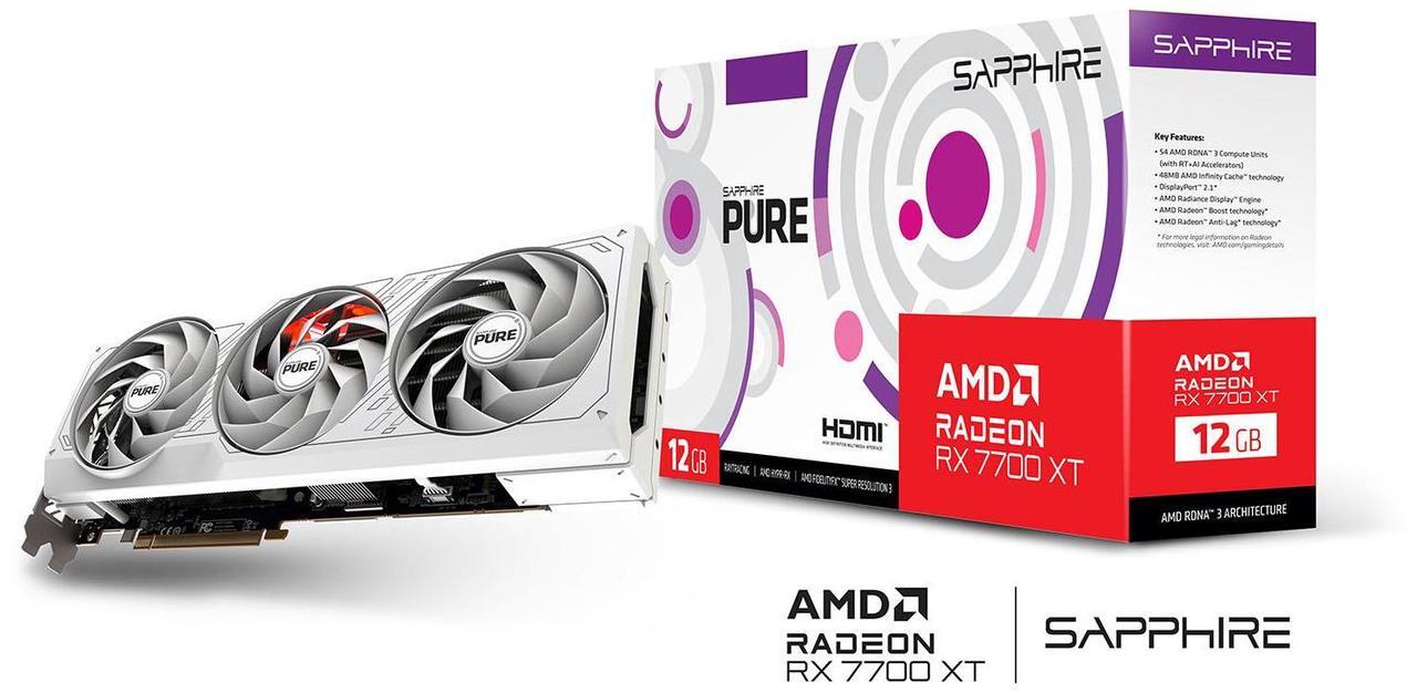 Alt view image 6 of 7 - SAPPHIRE Tech PURE Radeon RX 7700 XT 12GB GDDR6 PCI Express 4.0 x16 Video Card 11335-03-20G