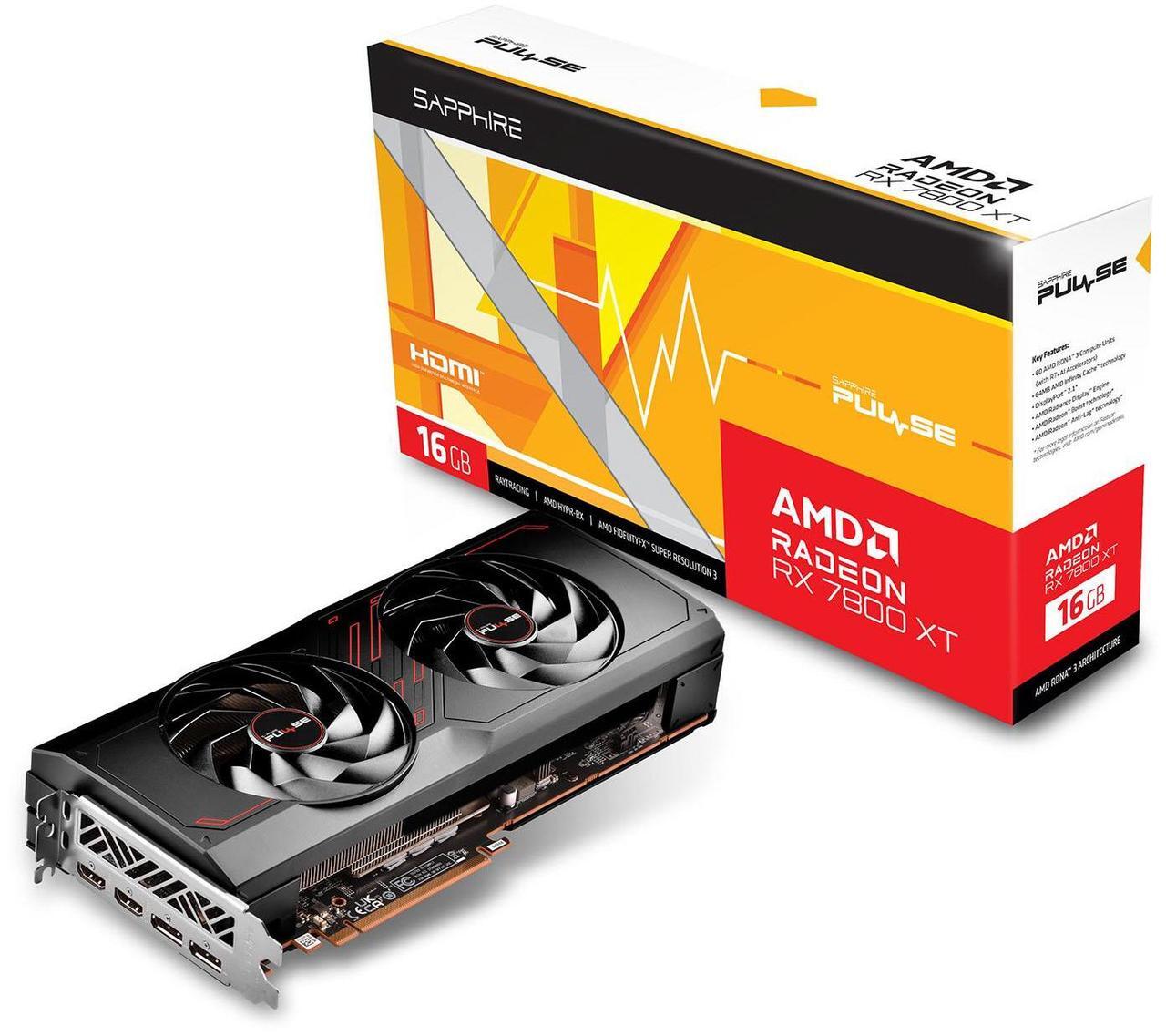 Alt view image 7 of 7 - SAPPHIRE Tech PULSE Radeon RX 7800 XT 16GB GDDR6 PCI Express 4.0 x16 ATX Graphics Card 11330-02-20G