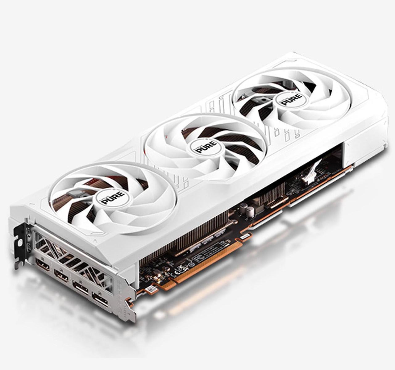 Alt view image 2 of 7 - SAPPHIRE Tech PURE  RX 7800 XT 16G D6 OC Gaming Graphics Card, AMD RDNA 3, 19.5 Gbps, PCIe 4.0, 16GB GDDR6, HDMI 4K, DisplayPort 2.1a, 256 bit, High TG Copper PCB, Digital Power Design, WHITE