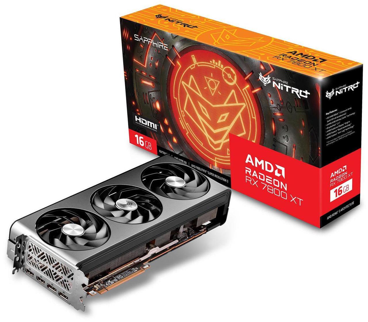 Alt view image 7 of 7 - SAPPHIRE Tech NITRO+ Radeon RX 7800 XT 16GB GDDR6 PCI Express 4.0 x16 ATX Graphics Card 11330-01-20G