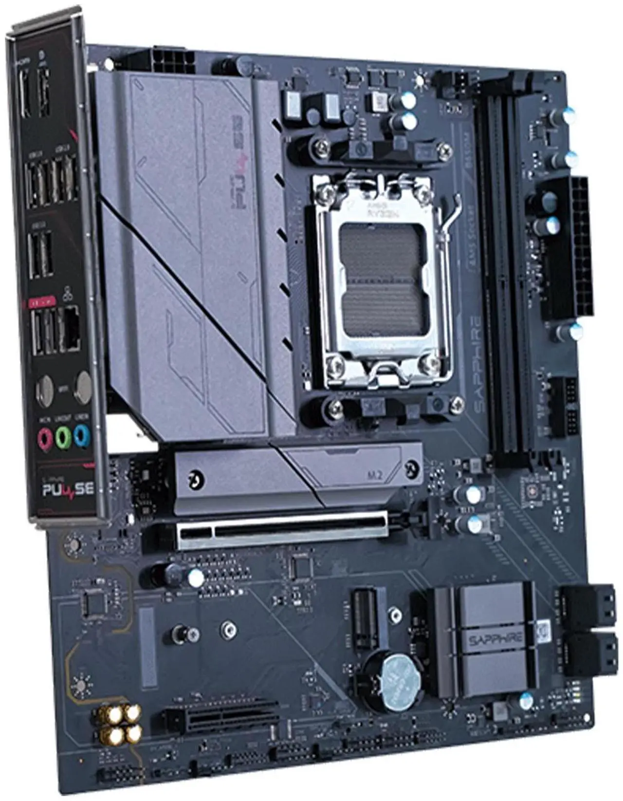 Alt view image 2 of 7 - Sapphire Tech PULSE B650M Motherboard, Desktop Motherboard, for AMD Razorback 9000/8000/7000 Series Processors, Wired Networking, AMD B650, AM5, 1*PCIE5.0x16,1*PCIE4.0x4, 1*HDMI, 1*DP