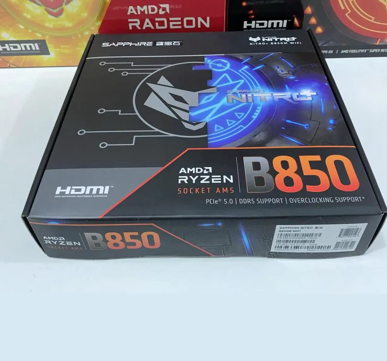 Alt view image 7 of 7 - Sapphire Tech NITRO+ B850M WIFI Motherboard, Desktop Motherboard, for AMD Razorback 9000/8000/7000 Series Processors, WIFI6+ Bluetooth 5, AMD B850, AM5, 1*PCIE5.0x16,1*PCIE4.0x4, 1*HDMI, 1*DP