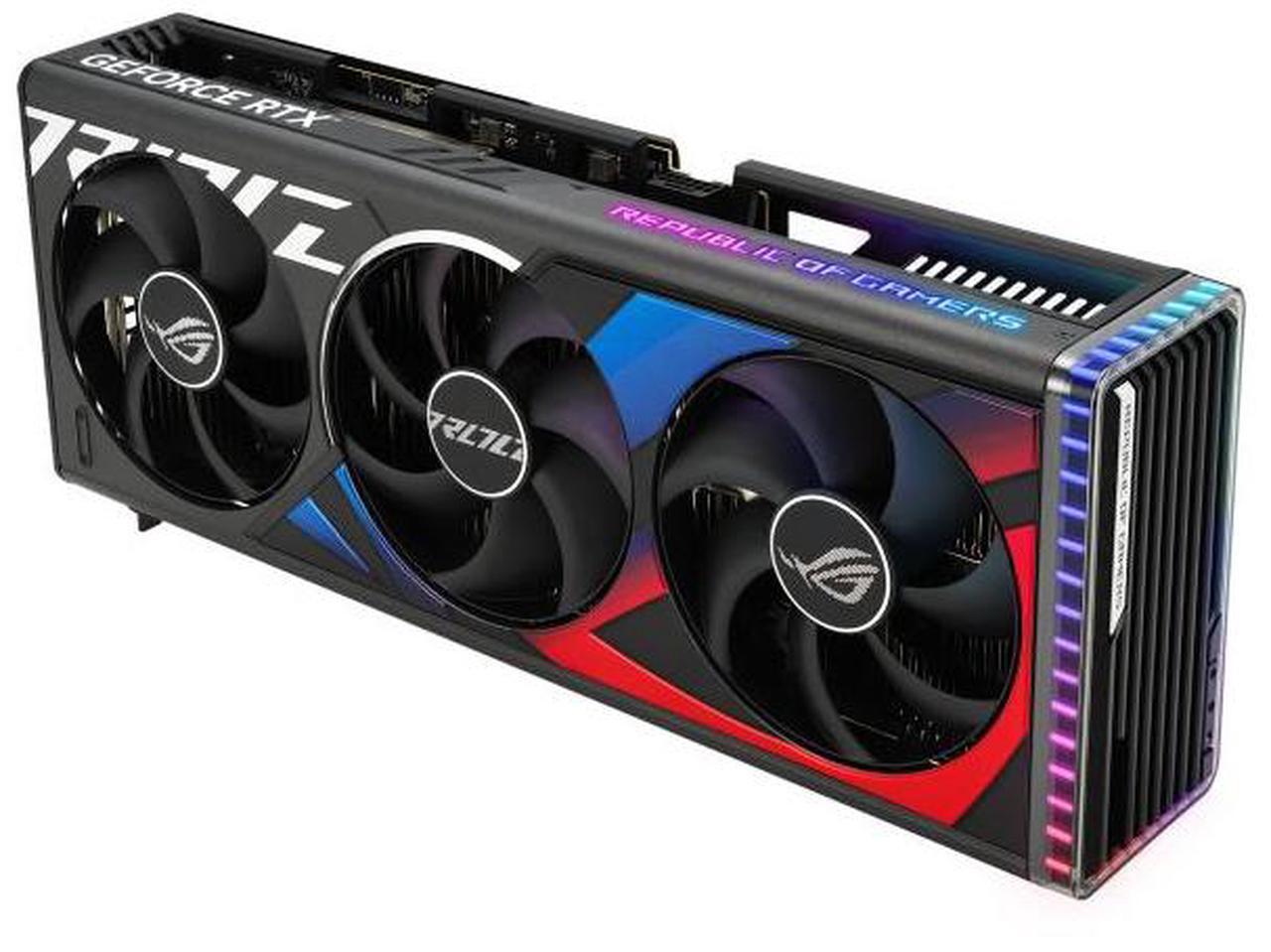 Alt view image 4 of 7 - ASUS ROG Strix GeForce RTX 4080 SUPER Black Edition Gaming Graphics Card (PCIe 4.0, 16GB GDDR6X, DLSS 3, HDMI 2.1a, DisplayPort 1.4a, Vapor Chamber, Aura Sync) ROG-STRIX-RTX4080S-16G-Black, Refurbish