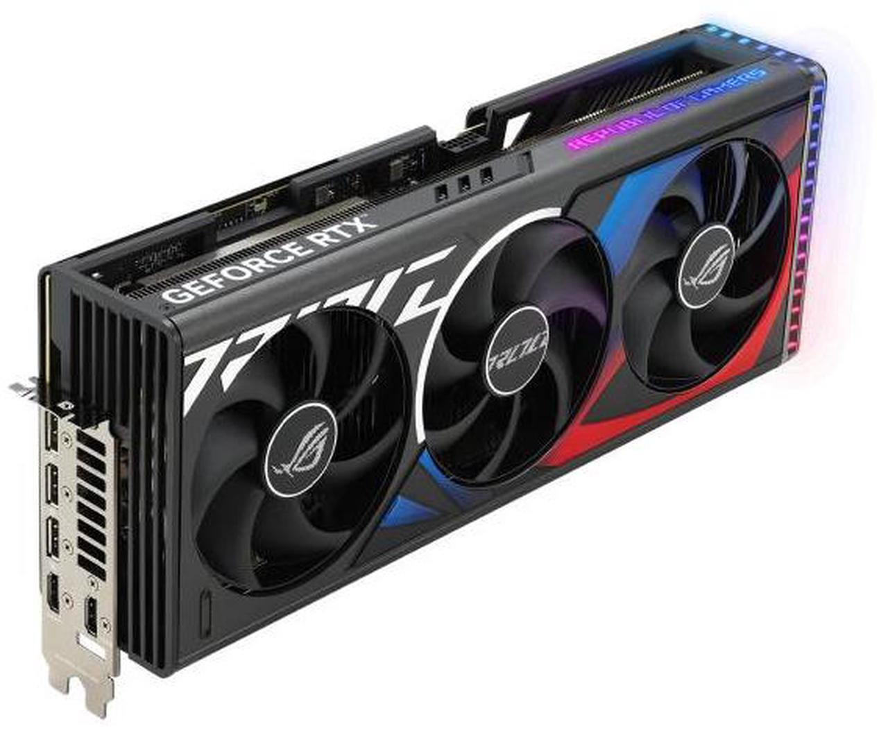Alt view image 3 of 7 - ASUS ROG Strix GeForce RTX 4080 SUPER Black Edition Gaming Graphics Card (PCIe 4.0, 16GB GDDR6X, DLSS 3, HDMI 2.1a, DisplayPort 1.4a, Vapor Chamber, Aura Sync) ROG-STRIX-RTX4080S-16G-Black, Refurbish