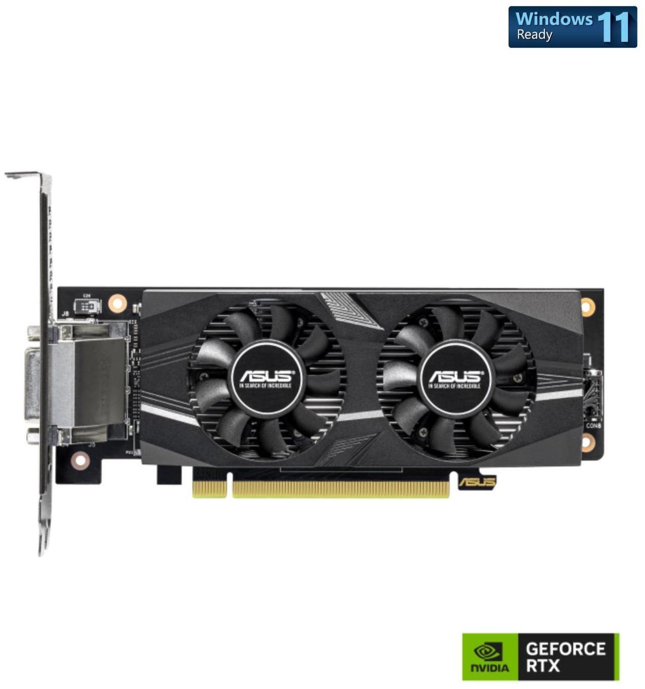 Main image of ASUS LP-BRK NVIDIA GeForce RTX 3050 6GB OC Edition Gaming Graphics Card - PCIe 4.0, 6GB GDDR6 Memory, HDMI 2.1, DisplayPort 1.4a, Axial-tech Fan Design, 0dB Technology, RTX3050-O6G-LP-BRK