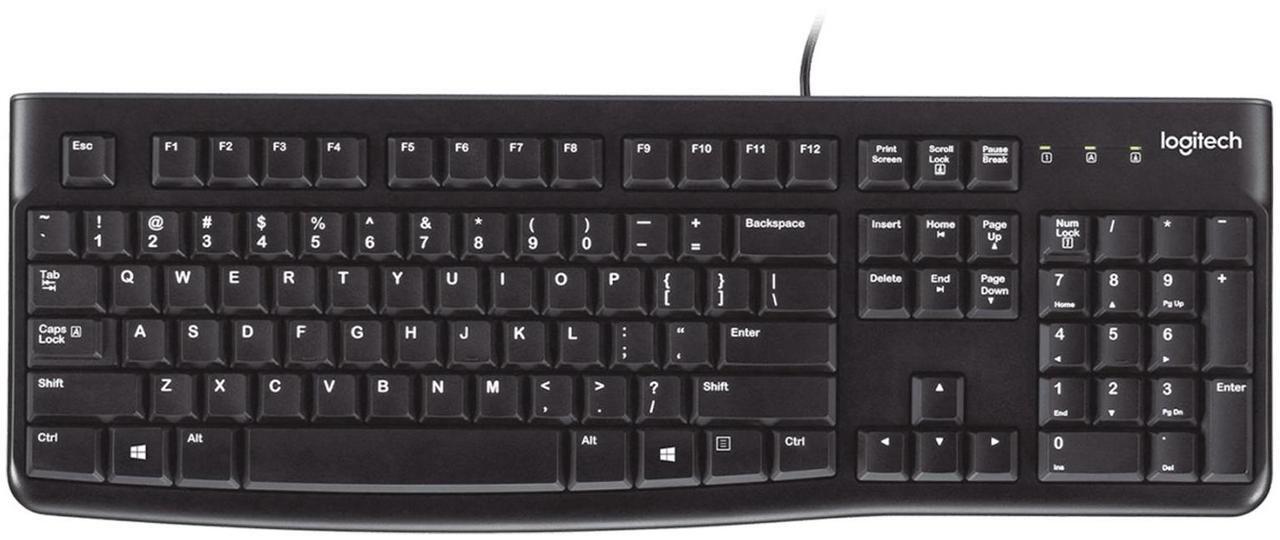 Alt view image 3 of 7 - Logitech K120 Wired Keyboard,  Office/ Laptop /Membrane Keyboard, Plug and Play USB ,10 million knocks, Status Indicator, Deep Profile,Splash-proof design, for Windows 10,11 or later,  BLACK
