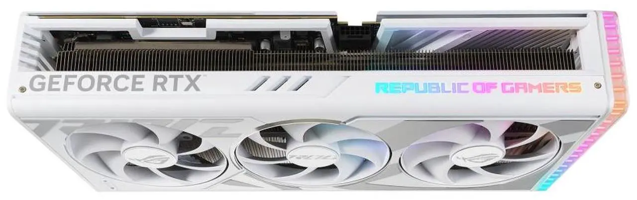 Alt view image 5 of 7 - ASUS ROG Strix GeForce RTX 4080 OC WHITE Edition Gaming Graphics Card (PCIe 4.0, 16GB GDDR6X, HDMI 2.1a, DisplayPort 1.4a) ROG-STRIX-RTX4080-O16G-WHITE Video Card