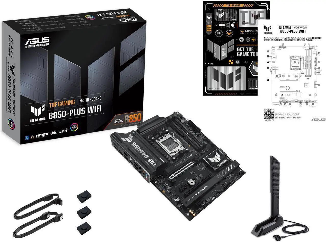 Alt view image 5 of 5 - ASUS TUF GAMING B850 - PLUS WIFI Motherboard, AM5 interface for Rui Long 9000/8000/7000, 14+2+1 (80A) power supply, DDR5, 2.5G network / WiFi7, Dual M.2 PCIe5.0, AURA SYNC Divine Light Sync