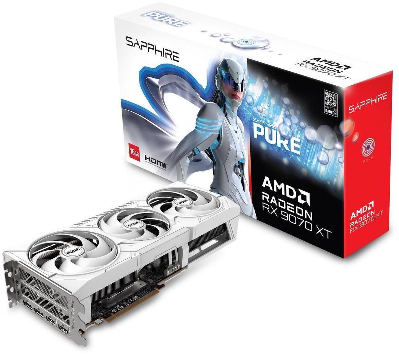 Main image of SAPPHIRE Tech PURE Radeon RX 9070 XT 16GB GDDR6 PCI Express 5.0 x16 ATX Graphics Card 11348-02-20G