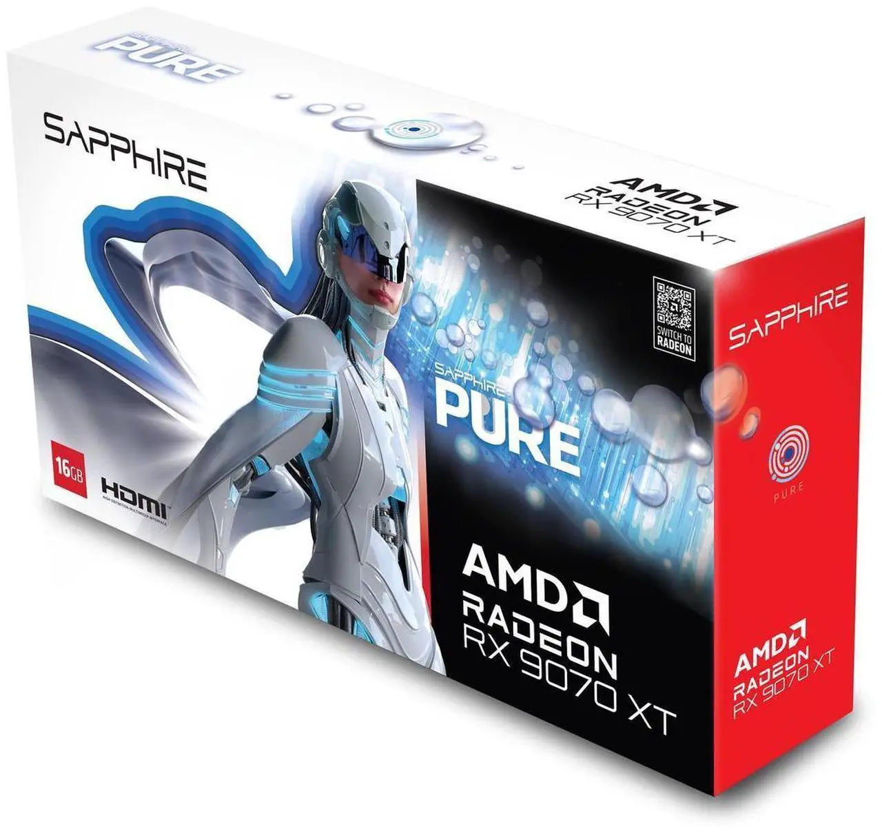Alt view image 3 of 7 - SAPPHIRE Tech PURE Radeon RX 9070 XT 16GB GDDR6 PCI Express 5.0 x16 ATX Graphics Card 11348-02-20G
