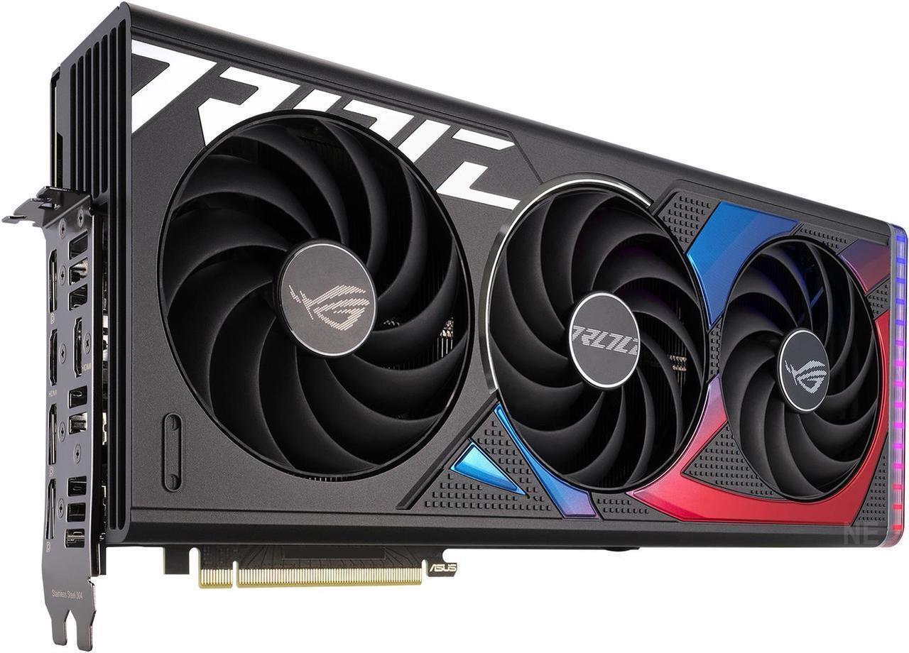 Alt view image 3 of 7 - ASUS ROG Strix GeForce RTX 4070 SUPER OC Edition Gaming Graphics Card (PCIe 4.0, 12GB GDDR6X, DLSS 3, Massive vented backplate, Power sensing, Aura Sync) ROG-STRIX-RTX4070S-O12G-GAMING