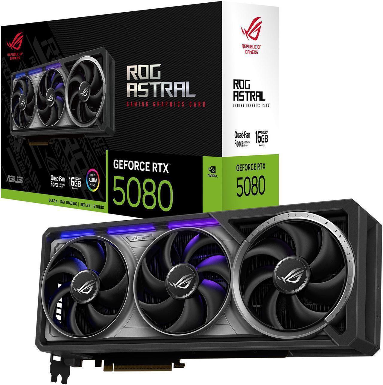 Main image of ASUS ROG Astral GeForce RTX 5080 16GB 256-Bit GDDR7 PCI Express 5.0 DLSS 4.0 Graphics Card ROG-ASTRAL-RTX5080-16G-GAMING