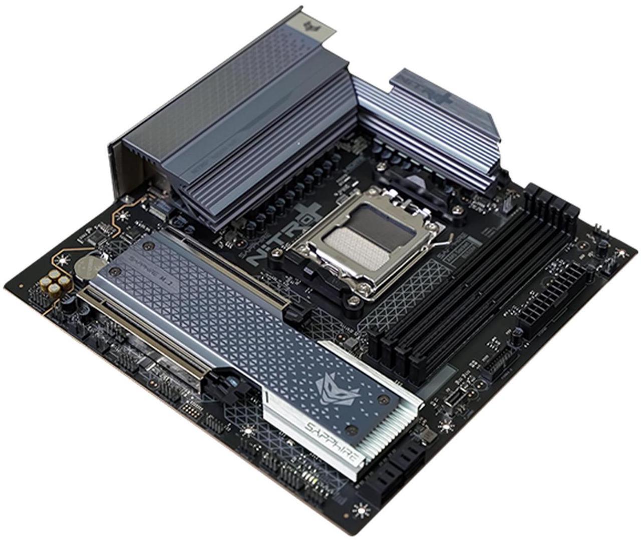 Alt view image 4 of 7 - Sapphire Tech NITRO+ B650M WiFi AM5 Motherboard & Ryzen 5 9600X 6-Core CPU Combo | PCIe 5.0 x16, DDR5 7600MT/s, 12+2+1 Power Phase, Wi-Fi 6, 4K 144Hz HDMI