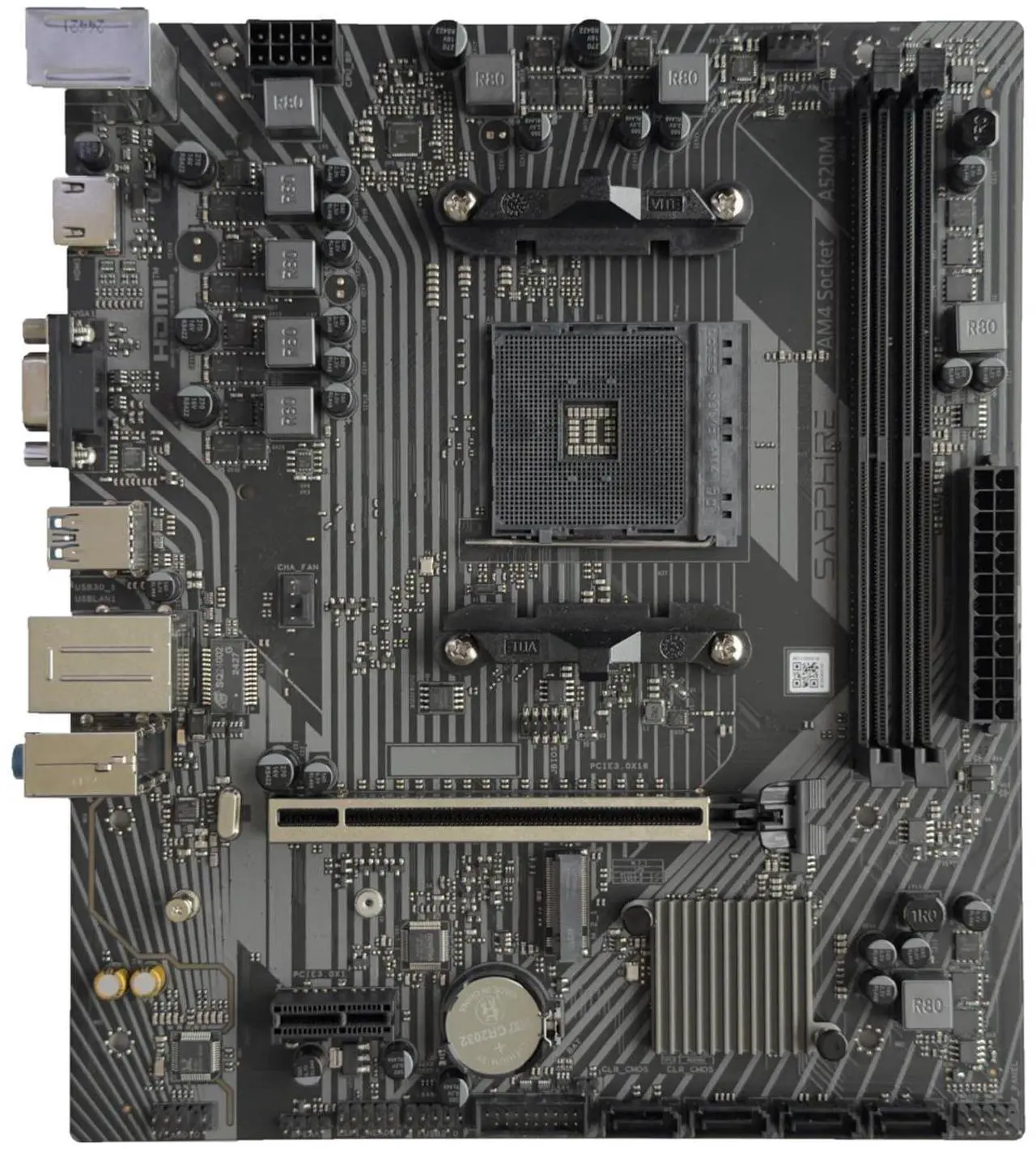 Alt view image 2 of 7 - Sapphire Tech PULSE A520M-E AM4 Motherboard & Ryzen 7 5700G 8-Core APU Combo | Vega 8 iGPU, DDR4 4600+ OC, PCIe 3.0 M.2, Budget Mini-PC Build Bundle