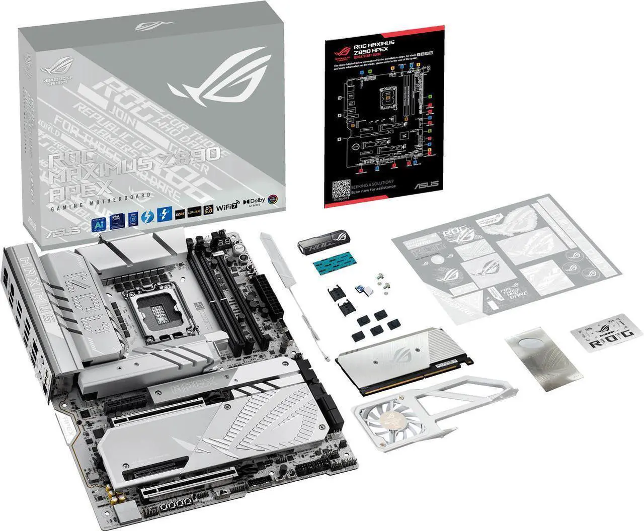 Alt view image 7 of 7 - ASUS ROG MAXIMUS Z890 APEX In.tel Z890 LGA 1851 ATX motherboard, Advanced AI PC-ready, 22+2+1+2 stages, DDR5, WiFi 7, 5G LAN, 3x PCIe® 5.0 M.2, Thunderbolt 4, USB Type-C®, AI OC, Cooling & Networking