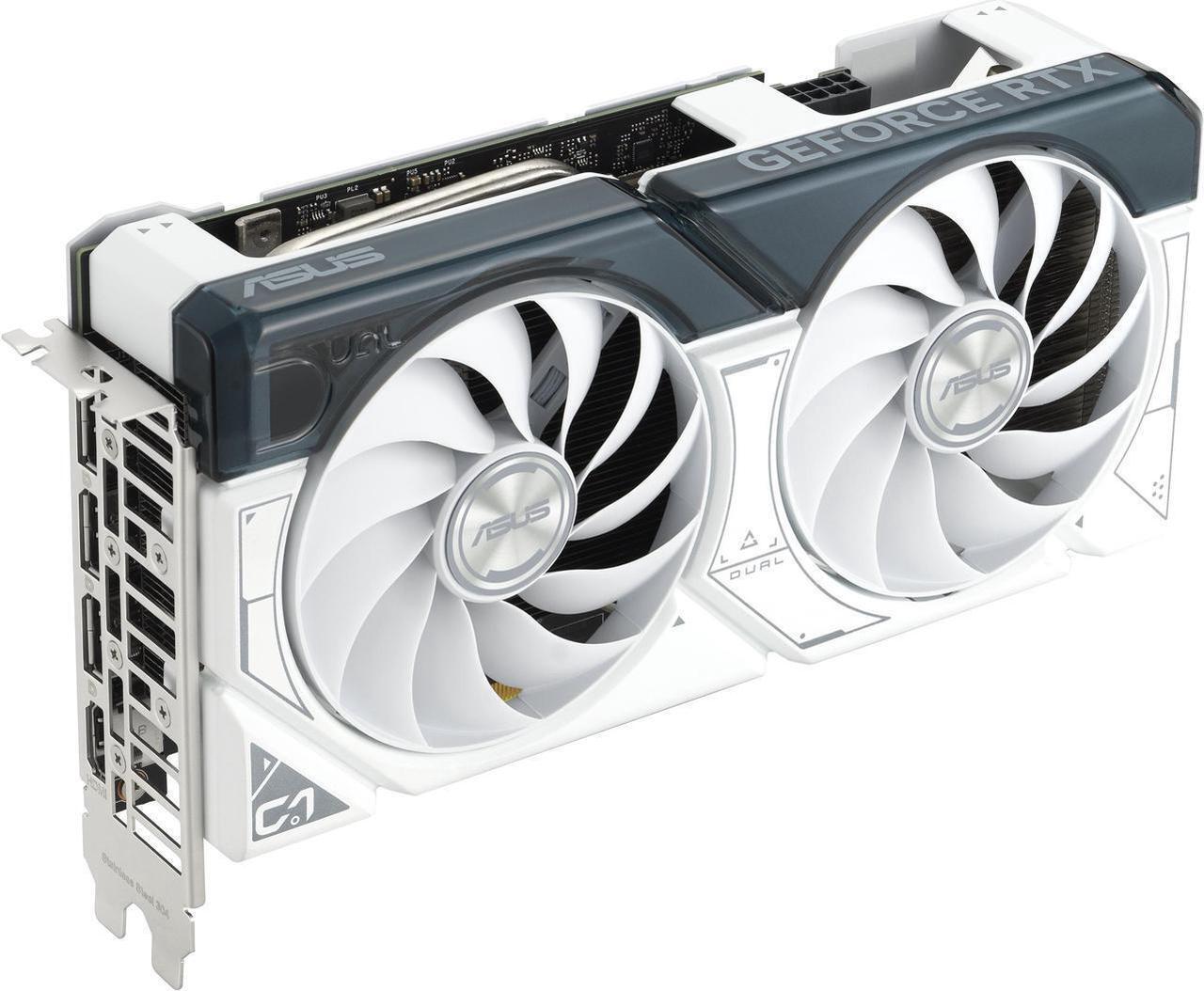 Alt view image 6 of 7 - ASUS Dual GeForce RTX 4060 OC White Edition 8GB GDDR6 (PCIe 4.0, 8GB GDDR6, DLSS 3, HDMI 2.1a, DisplayPort 1.4a, 2.5-slot design, Axial-tech fan design, 0dB technology) DUAL-RTX4060-O8G-WHITE