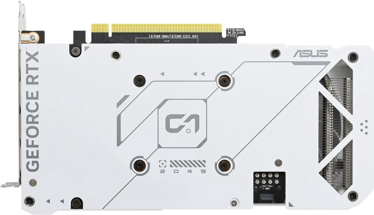 Alt view image 5 of 7 - ASUS Dual GeForce RTX 4060 Ti White Edition 8GB GDDR6 (PCIe 4.0, 8GB GDDR6, DLSS 3, HDMI 2.1, DisplayPort 1.4a, Axial-tech fan design, 0dB technology) DUAL-RTX4060TI-8G-WHITE