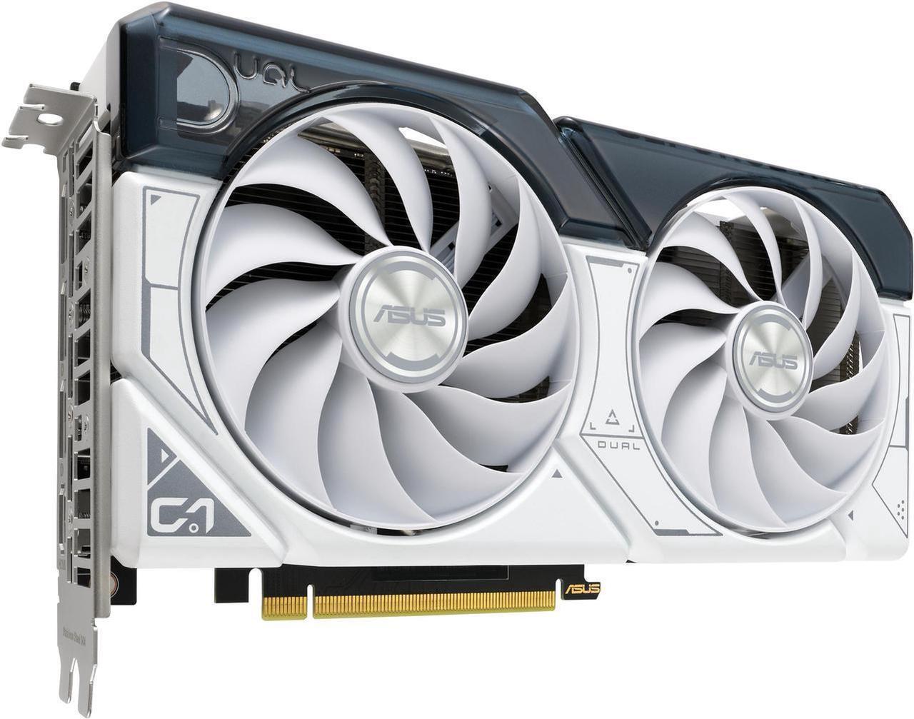 Alt view image 6 of 7 - ASUS Dual GeForce RTX 4060 Ti White Edition 8GB GDDR6 (PCIe 4.0, 8GB GDDR6, DLSS 3, HDMI 2.1, DisplayPort 1.4a, Axial-tech fan design, 0dB technology) DUAL-RTX4060TI-8G-WHITE