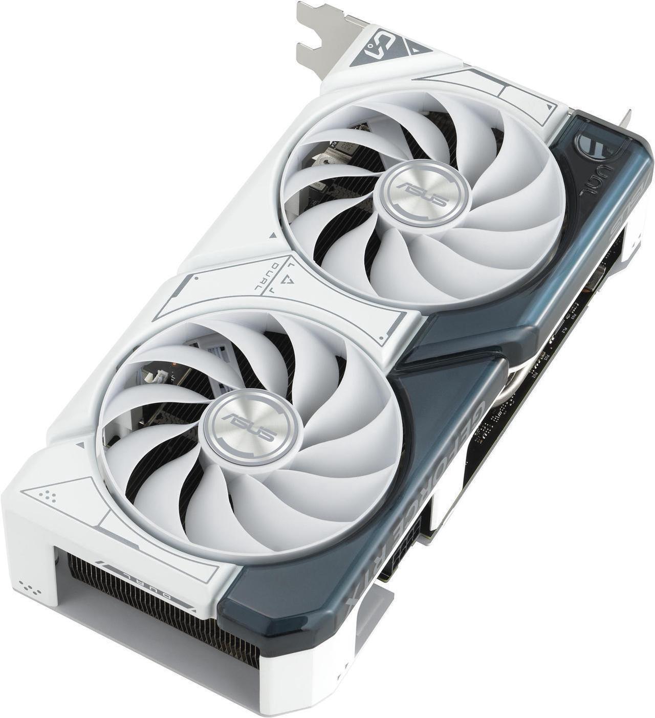 Alt view image 3 of 7 - ASUS Dual GeForce RTX 4060 Ti White Edition 8GB GDDR6 (PCIe 4.0, 8GB GDDR6, DLSS 3, HDMI 2.1, DisplayPort 1.4a, Axial-tech fan design, 0dB technology) DUAL-RTX4060TI-8G-WHITE